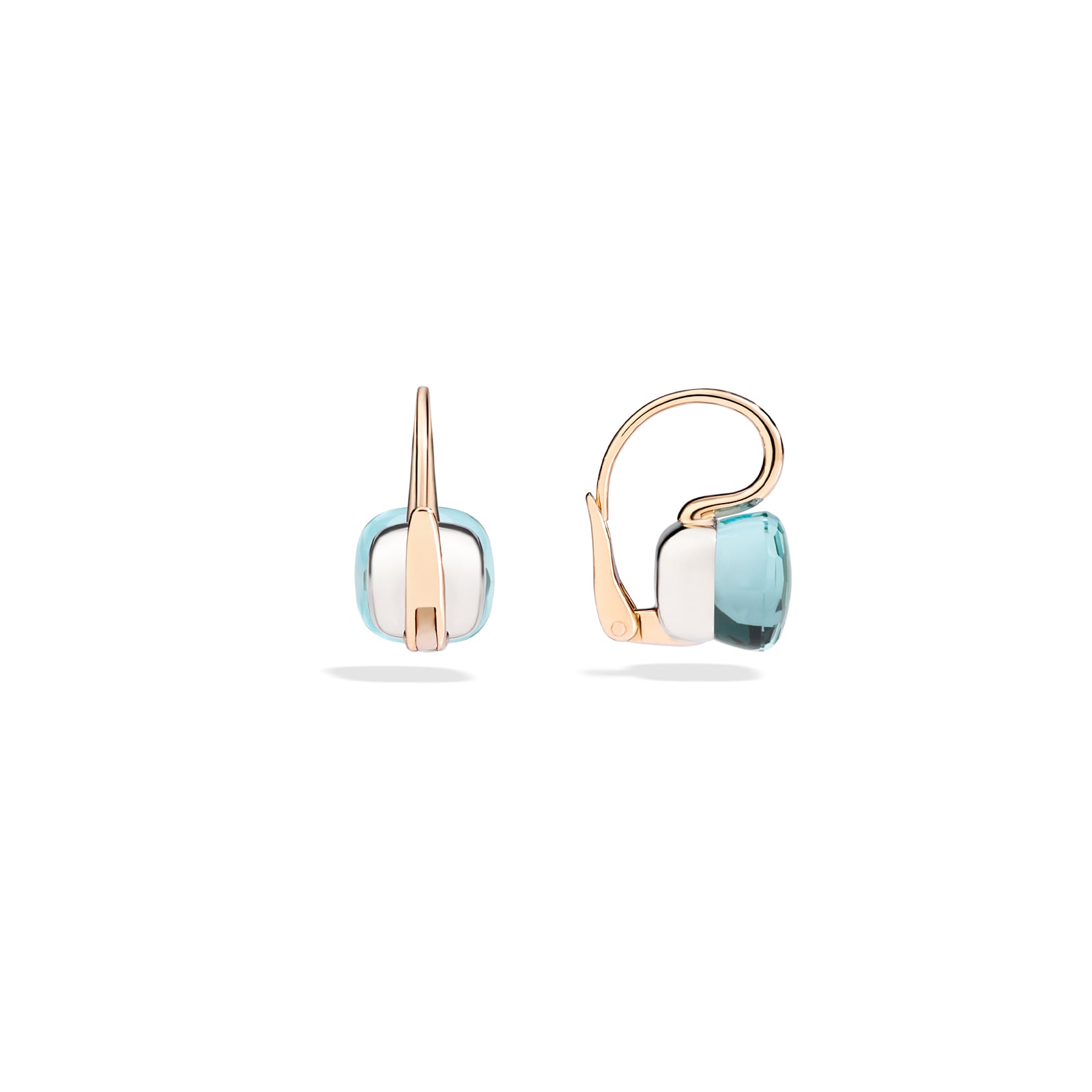 Pomellato Nudo Classic 18ct Rose & White Gold Blue Topaz Earrings Pomellato Nudo Classic 18ct Rose & White Gold Blue Topaz Earrings