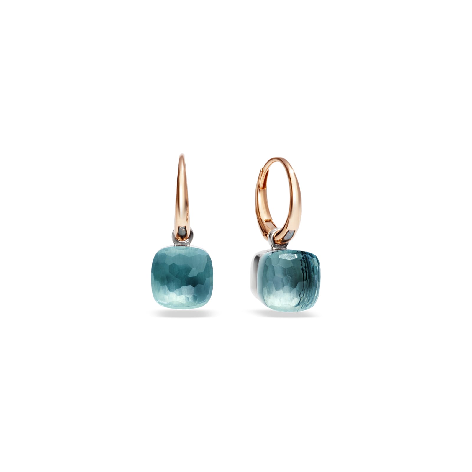 Pomellato Nudo Petit 18ct Rose & White Gold Blue Topaz Earrings Pomellato Nudo Petit 18ct Rose & White Gold Blue Topaz Earrings