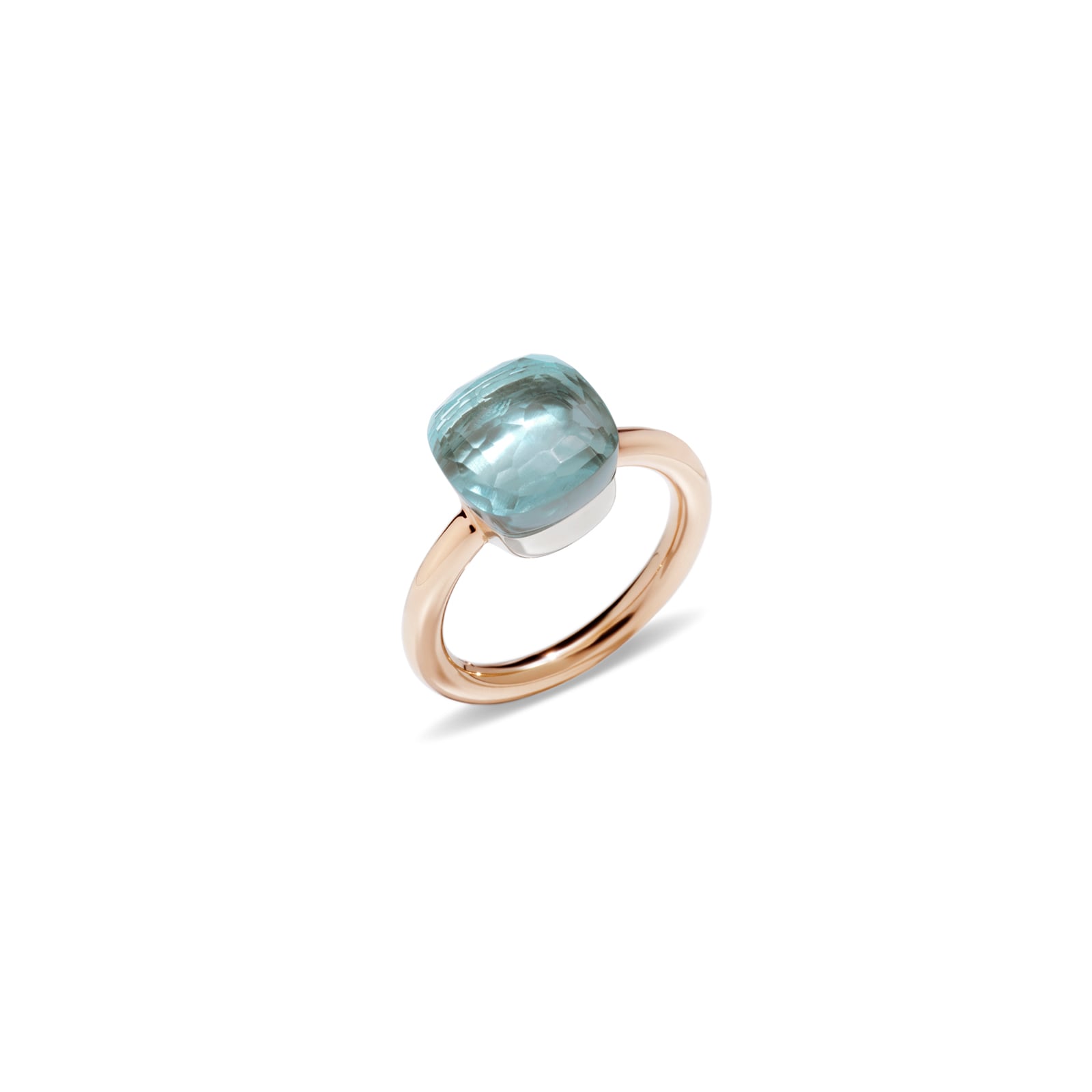 Pomellato Nudo 18ct Rose & White Gold London Blue Topaz Ring Pomellato Nudo 18ct Rose & White Gold London Blue Topaz Ring