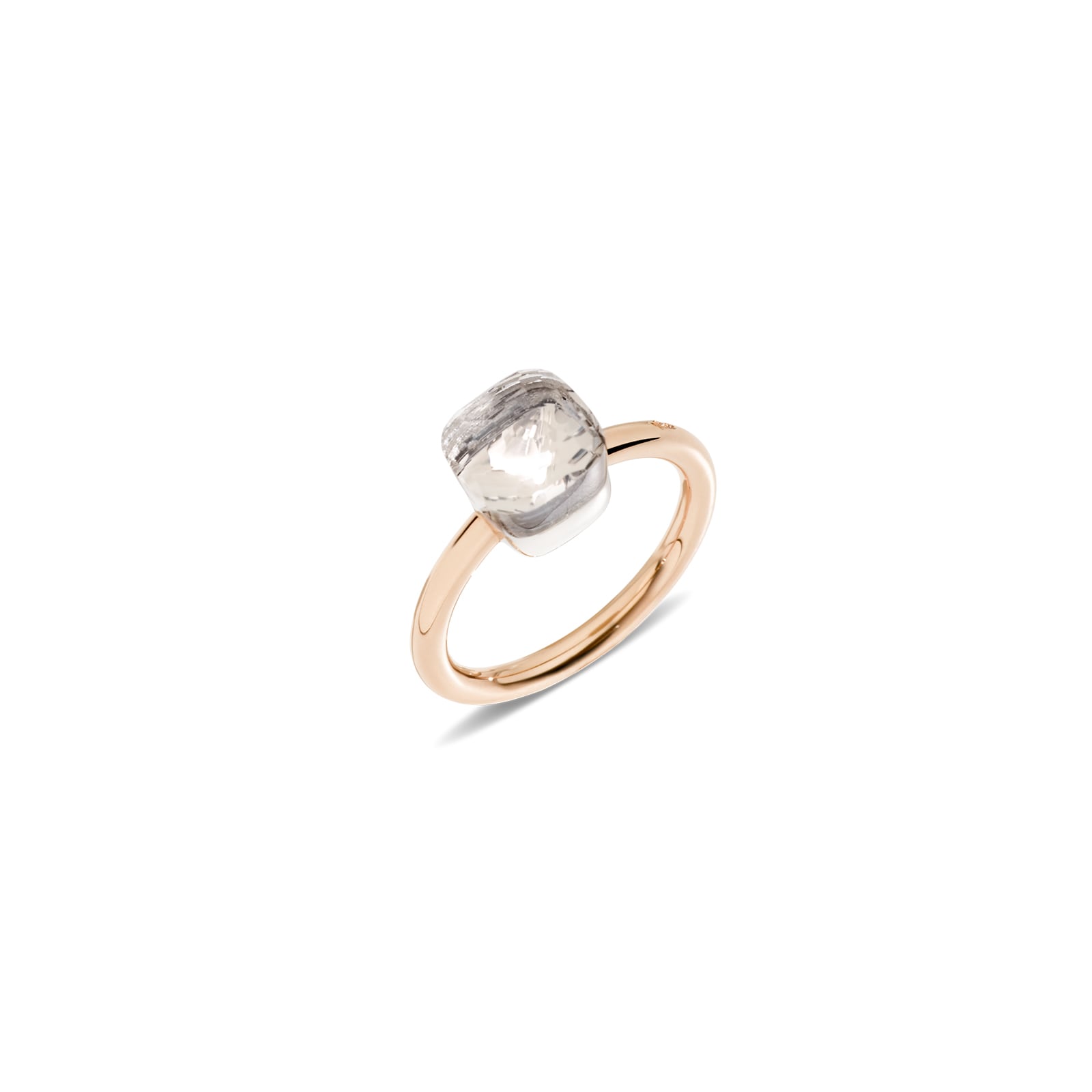 Pomellato Nudo Petit 18ct Rose & White Gold White Topaz Ring Pomellato Nudo Petit 18ct Rose & White Gold White Topaz Ring