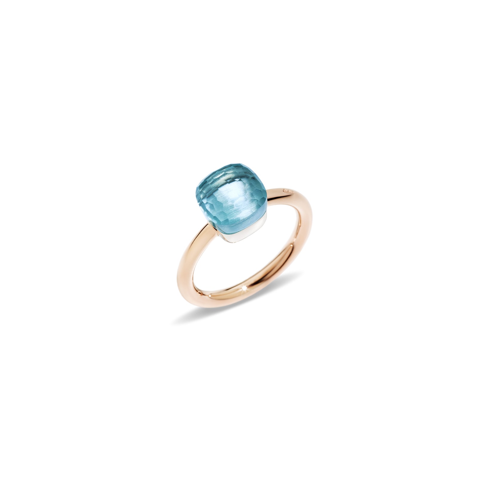 Pomellato Nudo Petit 18ct Rose & White Gold Blue Topaz Ring Pomellato Nudo Petit 18ct Rose & White Gold Blue Topaz Ring