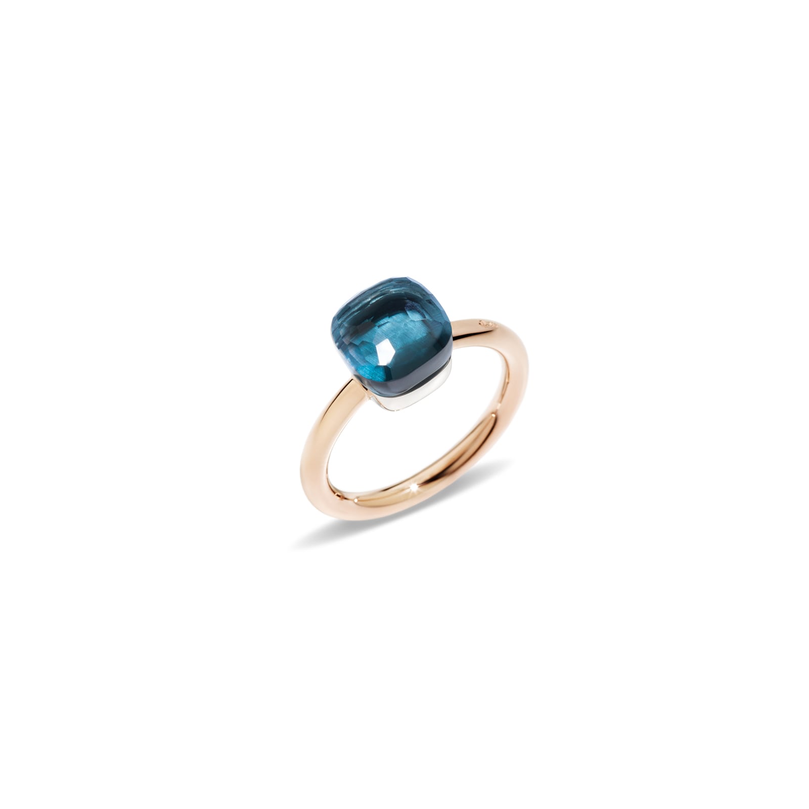 Pomellato Nudo Petit 18ct Rose & White Gold London Blue Topaz Ring Pomellato Nudo Petit 18ct Rose & White Gold London Blue Topaz Ring