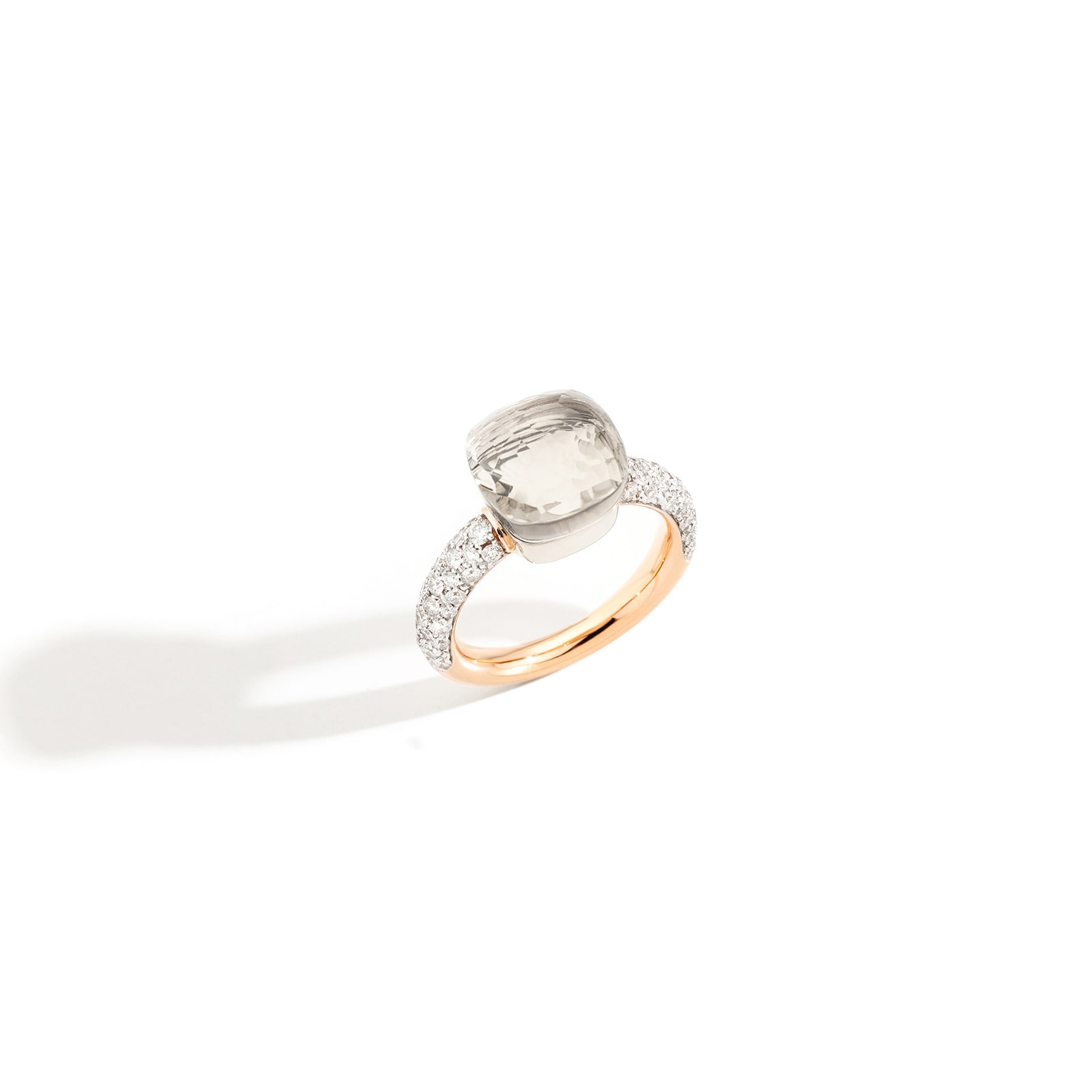 Pomellato Nudo Classic 18ct White & Rose Gold White Topaz & 0.70ct Diamond Ring Pomellato Nudo Classic 18ct White & Rose Gold White Topaz & 0.70ct Diamond Ring
