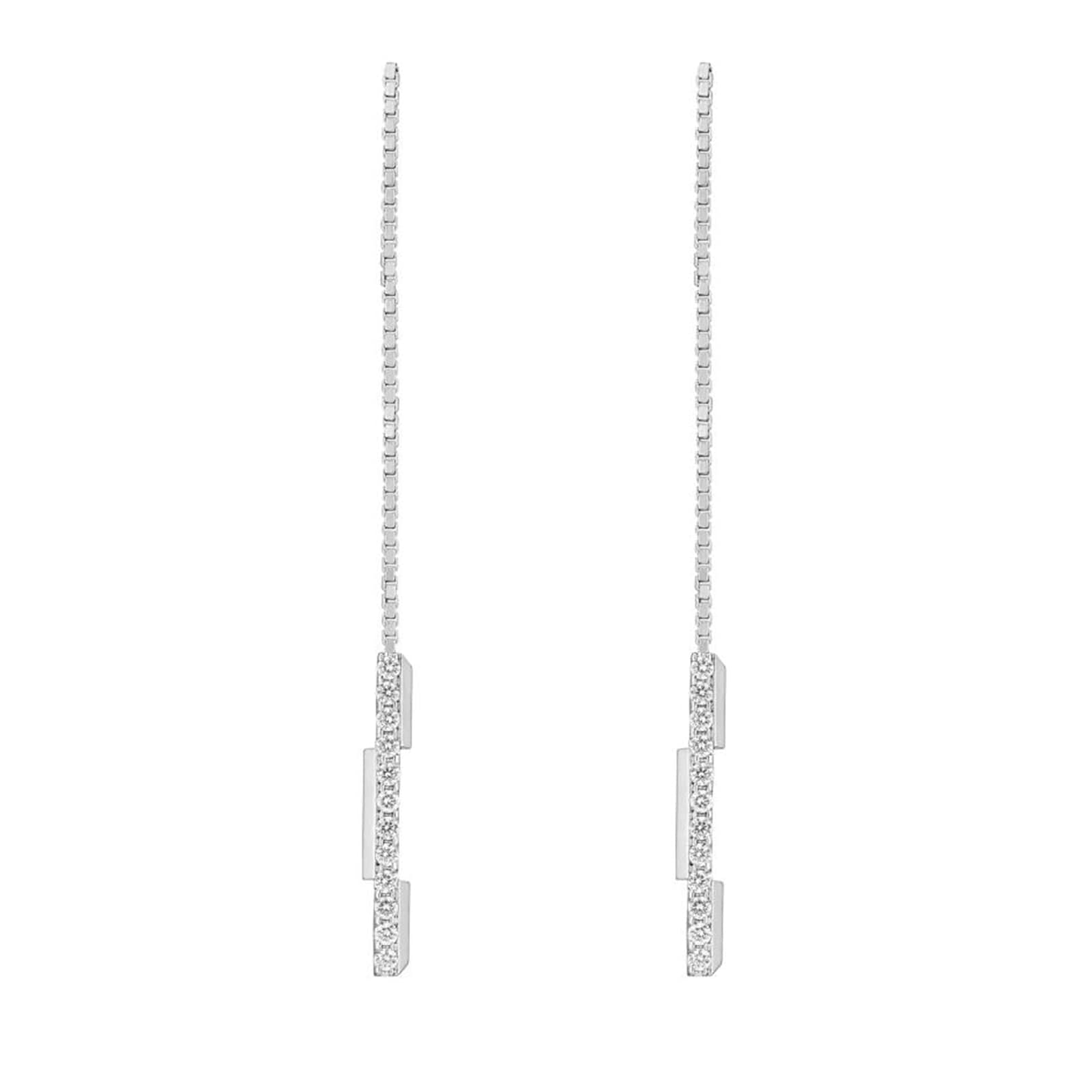 Gucci 18ct White Gold Gucci Link to Love Long Pendant 0.28cttw Diamond Earrings Gucci 18ct White Gold Gucci Link to Love Long Pendant 0.28cttw Diamond Earrings