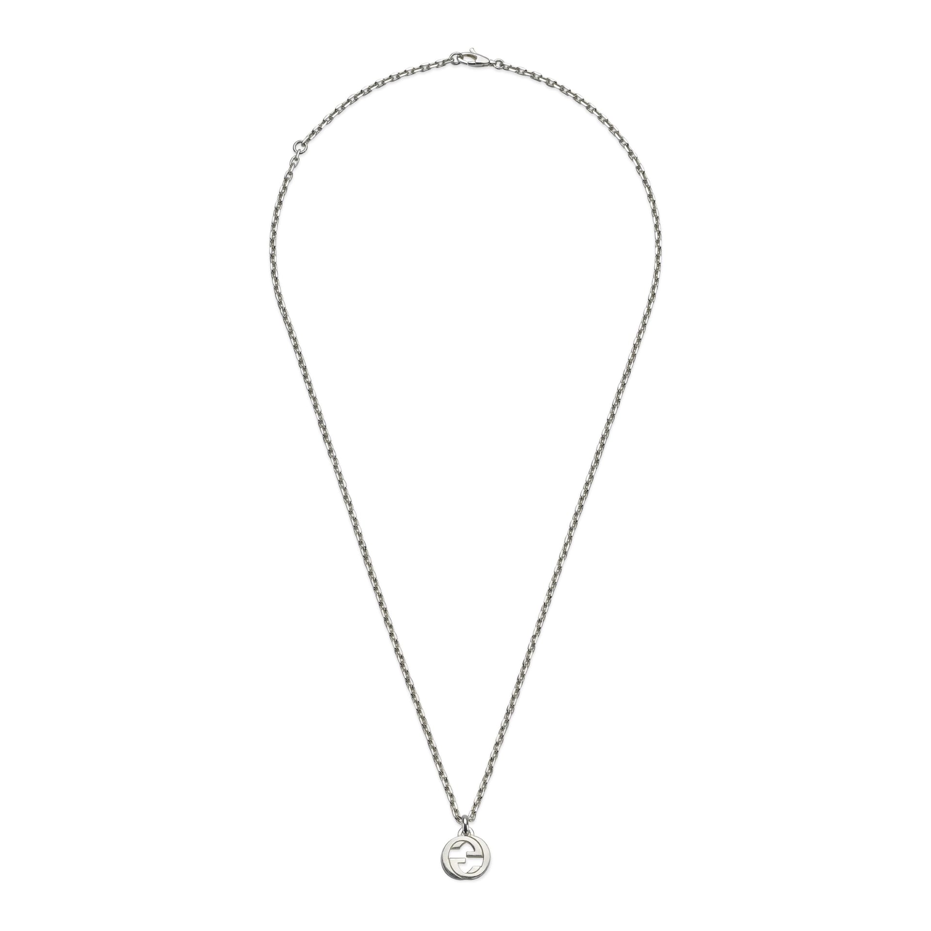 GUCCI Gucci Interlocking Sterling Silver Necklace