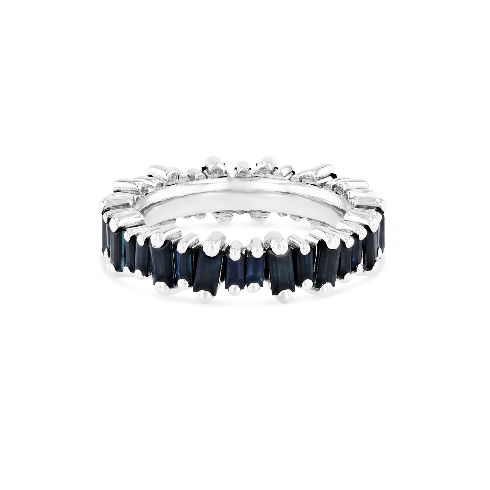 Suzanne Kalan 18ct White Gold Dark Blue Sapphire Eternity Ring Suzanne Kalan 18ct White Gold Dark Blue Sapphire Eternity Ring