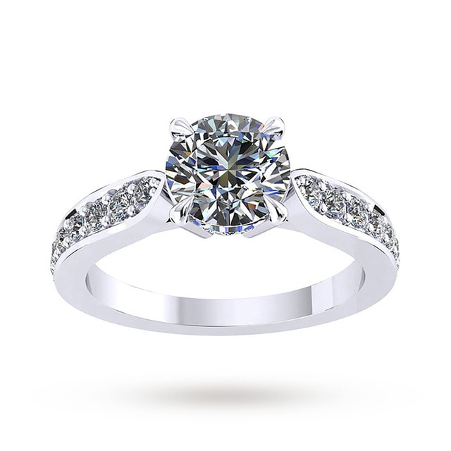Mappin & Webb Boscobel Engagement Ring With Diamond Band 0.96 Carat Total Weight Mappin & Webb Boscobel Engagement Ring With Diamond Band 0.96 Carat Total Weight