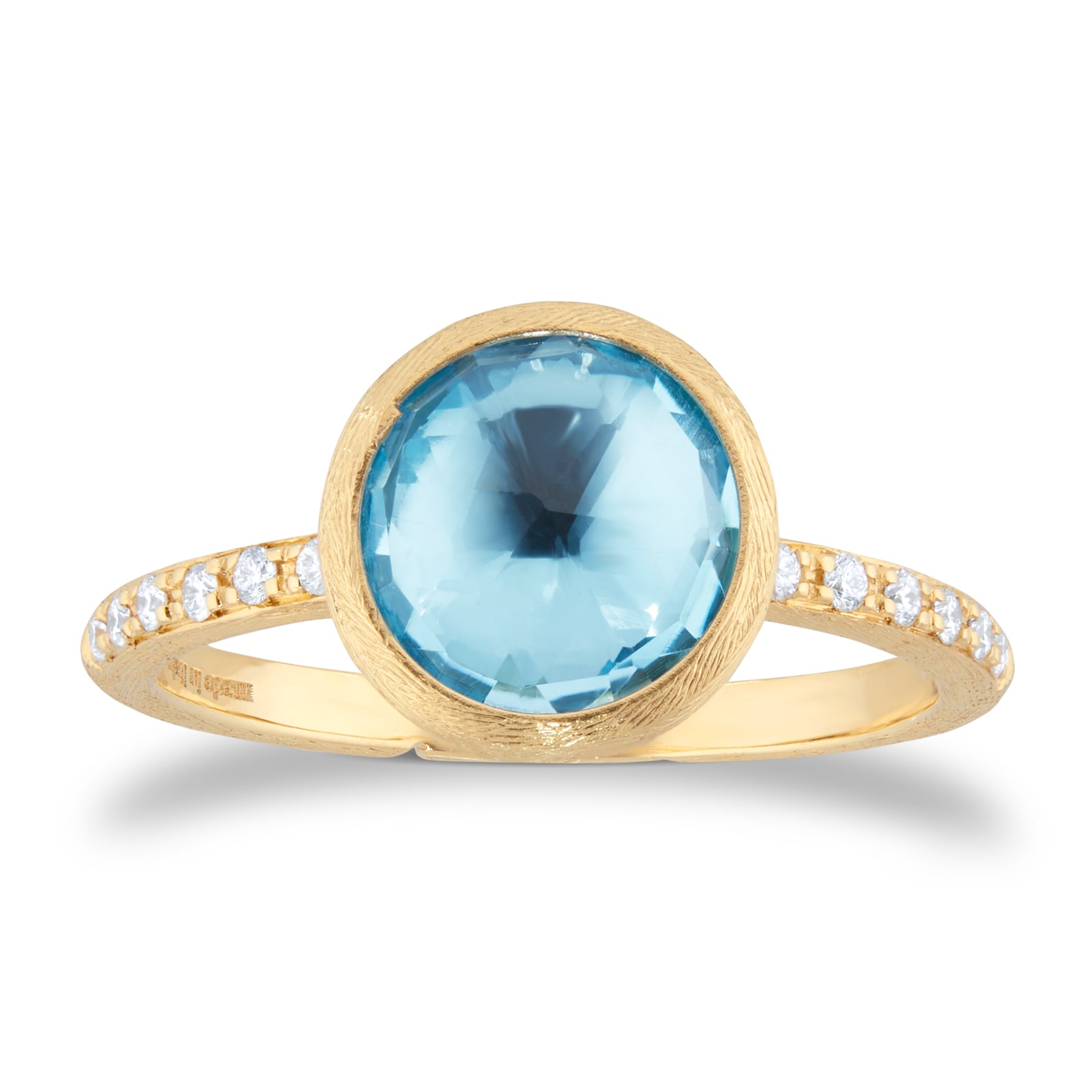 Marco Bicego 18ct Yellow Gold Jaipur Colour Collection Diamond & Blue Topaz Stacking Ring Marco Bicego 18ct Yellow Gold Jaipur Colour Collection Diamond & Blue Topaz Stacking Ring