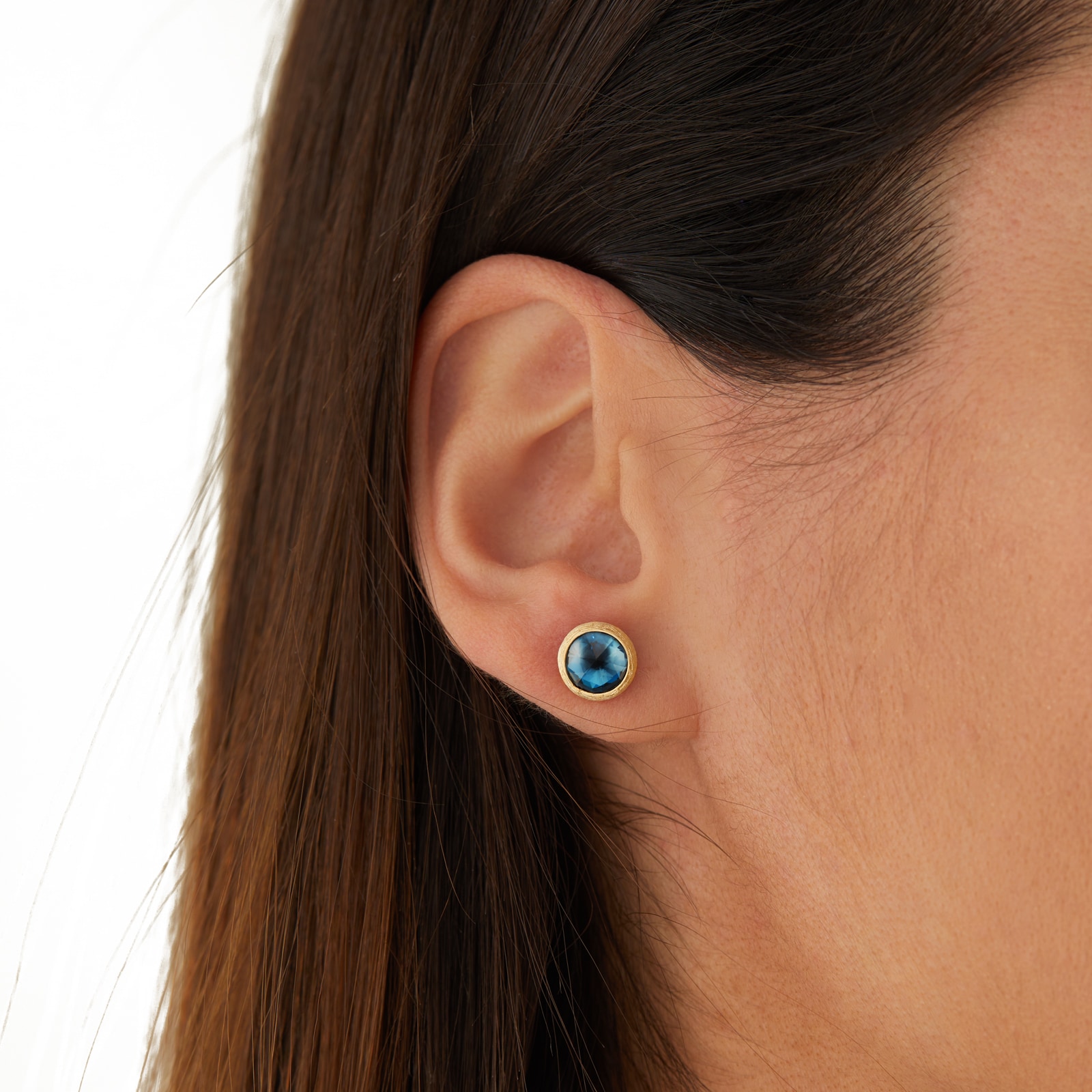 Marco Bicego 18ct Yellow Gold Jaipur Colour Collection London Blue Topaz Stud Earrings Marco Bicego 18ct Yellow Gold Jaipur Colour Collection London Blue Topaz Stud Earrings