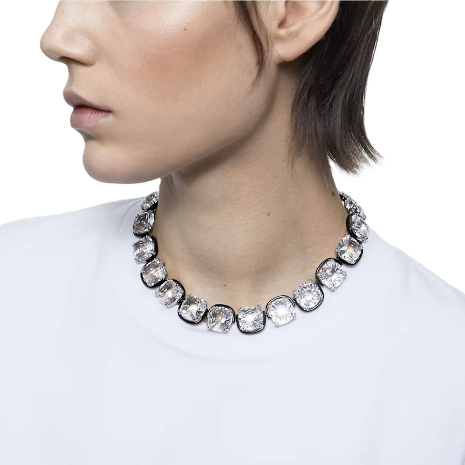 SWAROVSKI Bicolour Gold Coloured Harmonia Square Crystal Necklace SWAROVSKI Bicolour Gold Coloured Harmonia Square Crystal Necklace