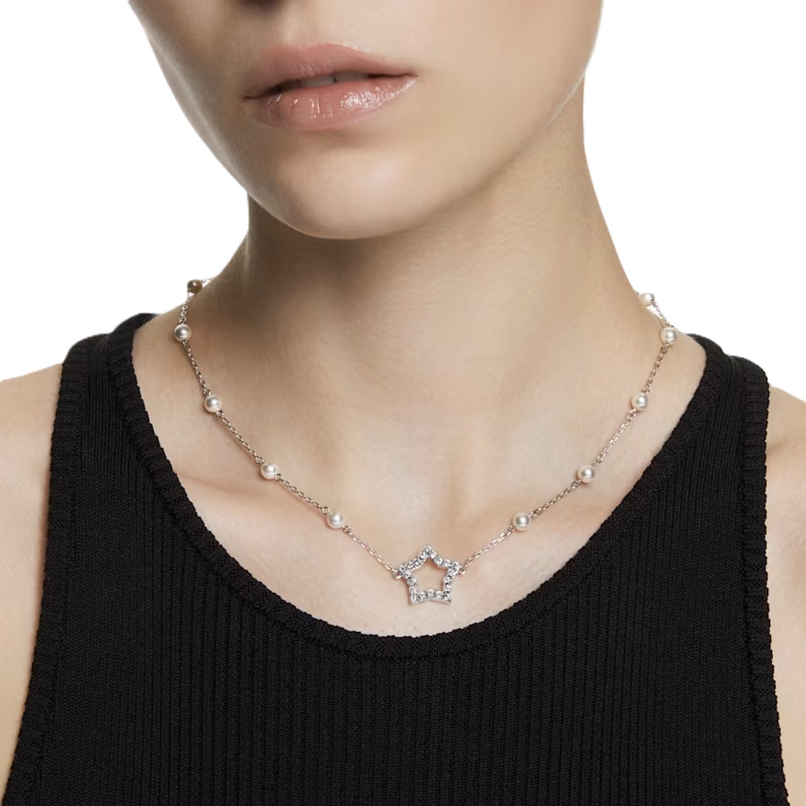 SWAROVSKI Rhodium Plated Stella Star White Cubic Zirconia Necklace SWAROVSKI Rhodium Plated Stella Star White Cubic Zirconia Necklace