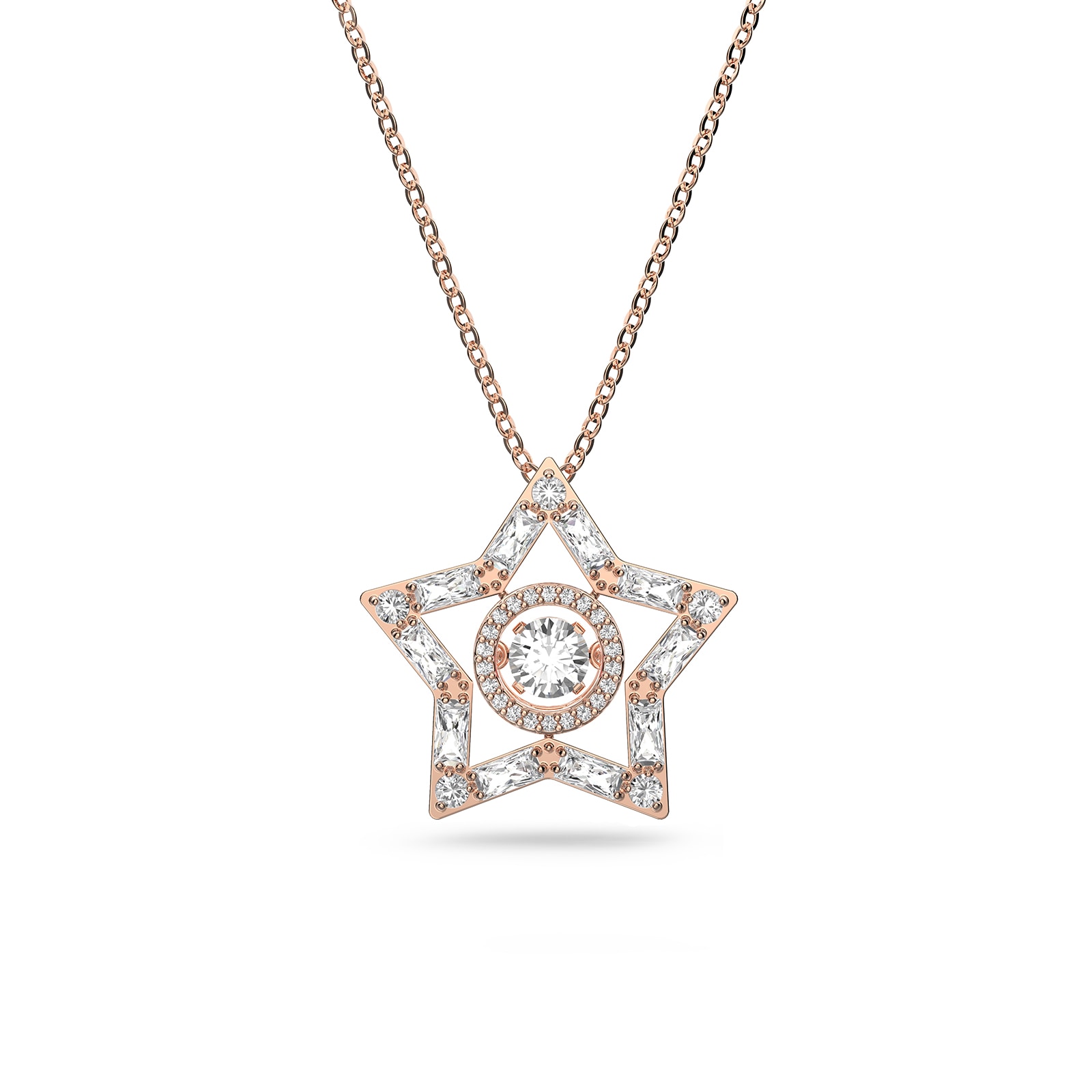 SWAROVSKI Rose Gold Coloured Stela Star White Cubic Zirconia Pendant SWAROVSKI Rose Gold Coloured Stela Star White Cubic Zirconia Pendant