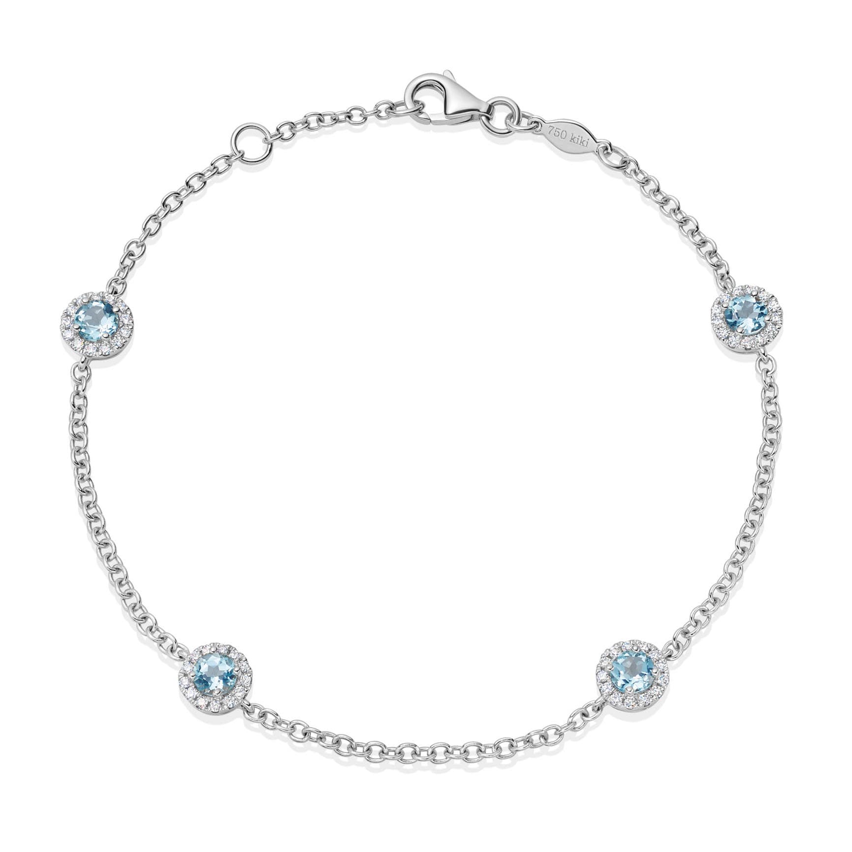 Kiki McDonough 18ct White Gold 0.21ct Diamond & Blue Topaz Bracelet Kiki McDonough 18ct White Gold 0.21ct Diamond & Blue Topaz Bracelet