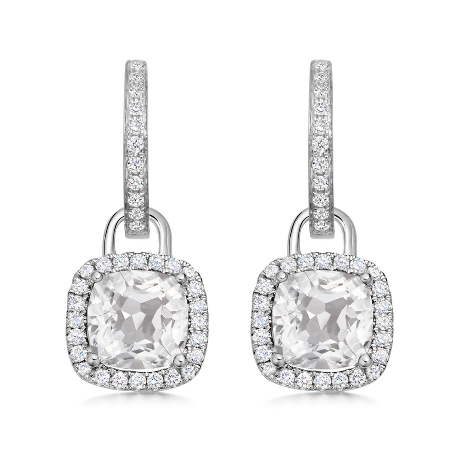 Kiki McDonough 18ct White Gold 0.32ct Diamond & White Topaz Earrings Kiki McDonough 18ct White Gold 0.32ct Diamond & White Topaz Earrings