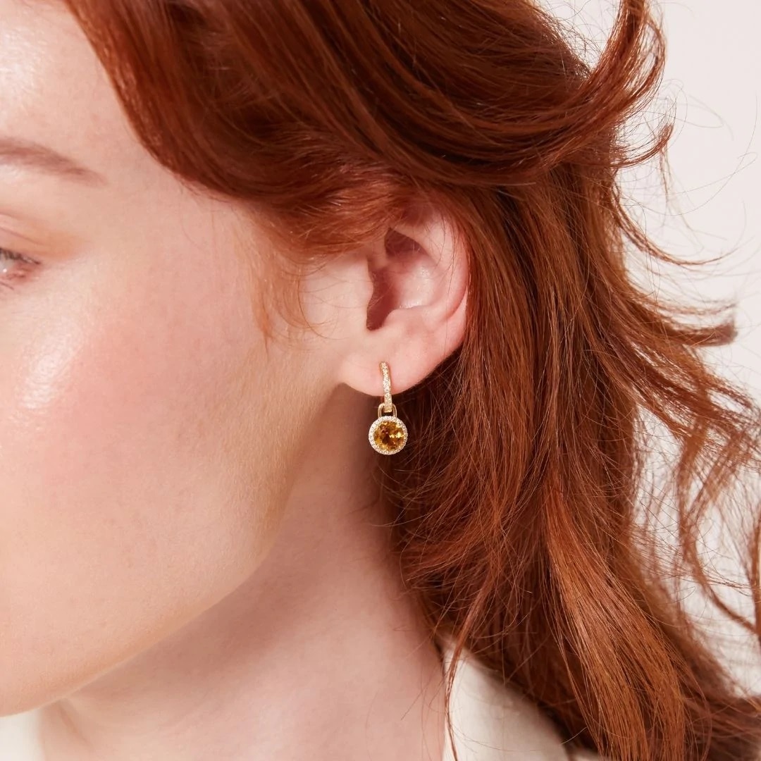 Kiki McDonough 18ct Yellow Gold 0.32ct Diamond & Citrine Drop Earrings Kiki McDonough 18ct Yellow Gold 0.32ct Diamond & Citrine Drop Earrings