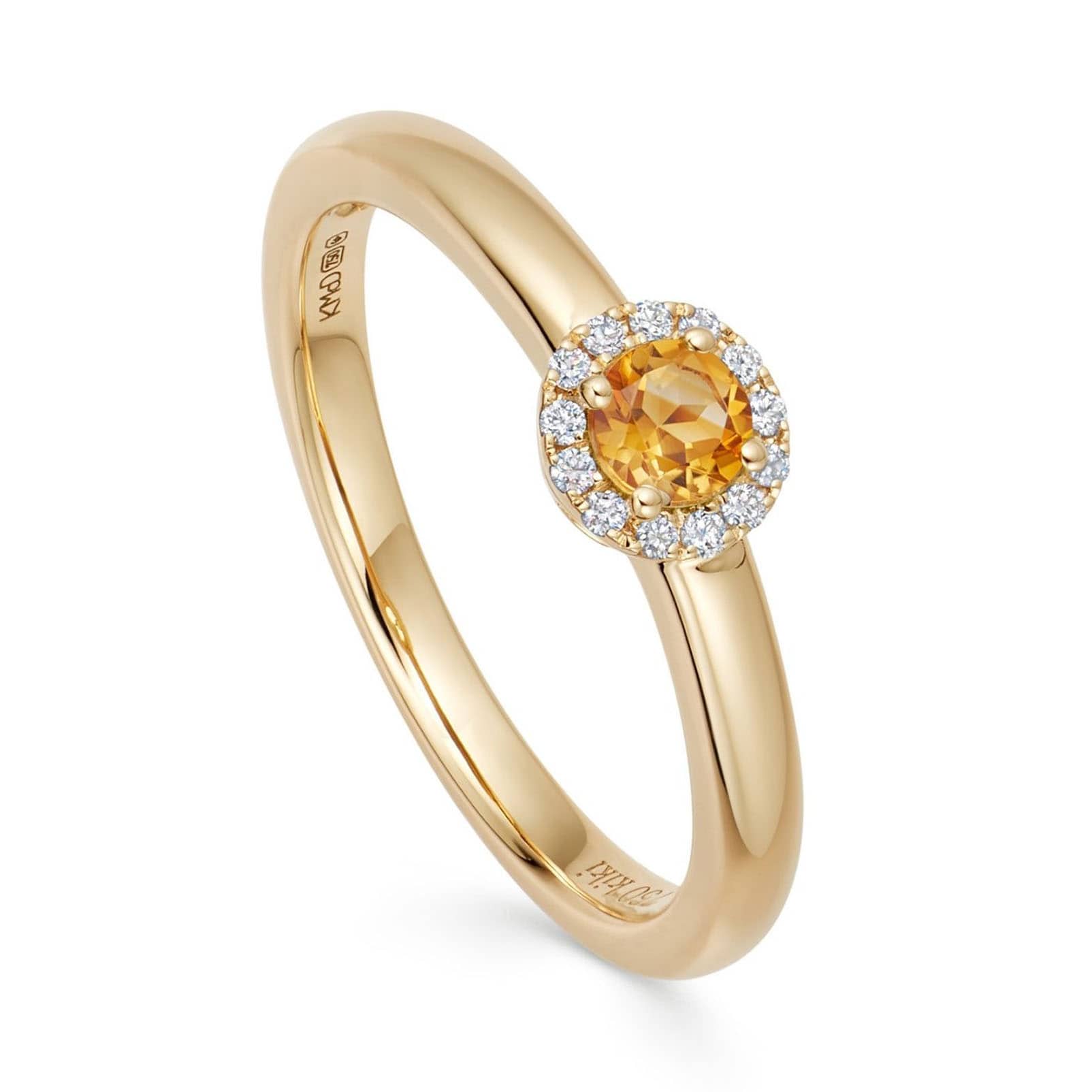 Kiki McDonough 18ct Yellow Gold 0.05ct Diamond & Citrine Ring Kiki McDonough 18ct Yellow Gold 0.05ct Diamond & Citrine Ring