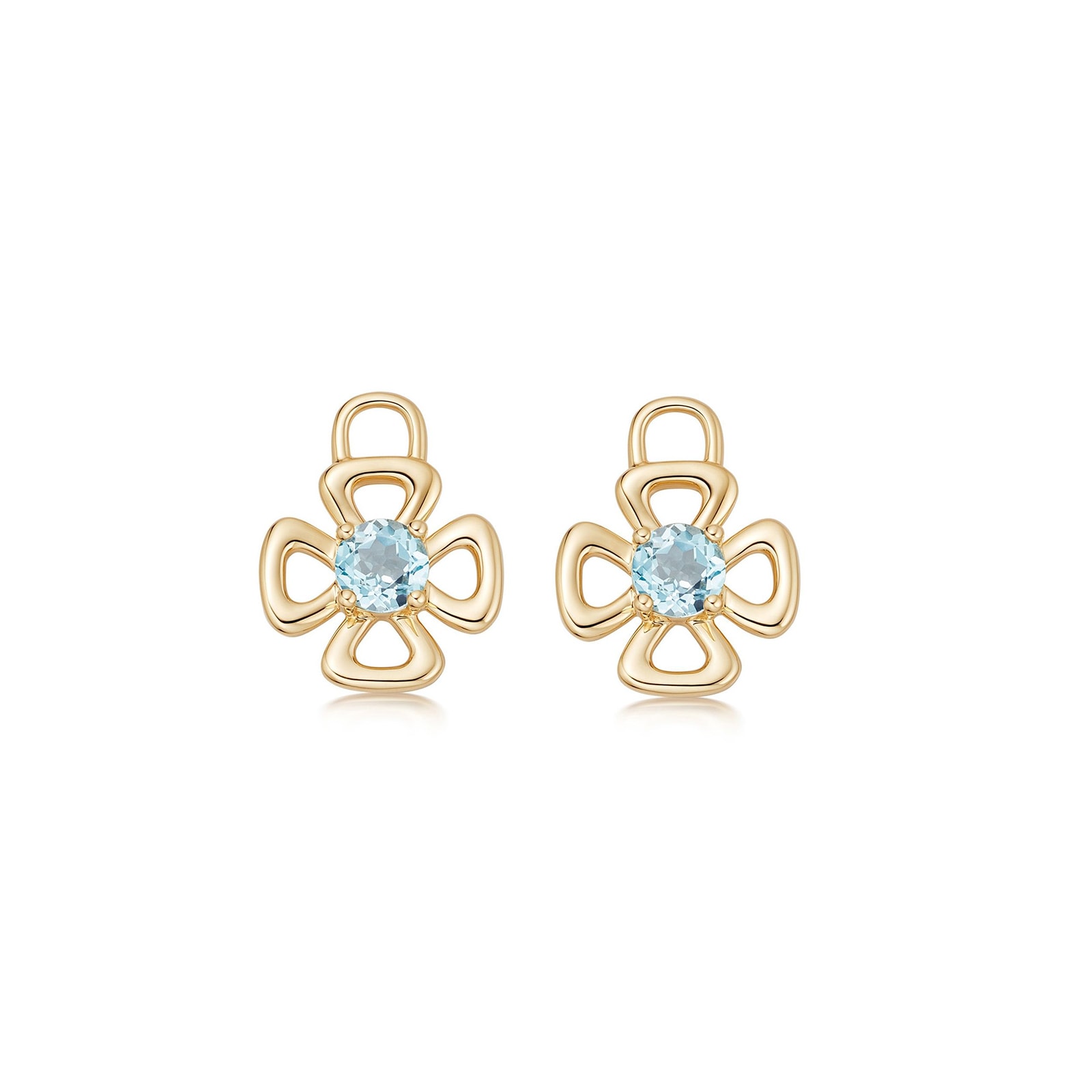 Kiki McDonough 18ct Yellow Gold Four Petal Blue Topaz Detachable Drops Kiki McDonough 18ct Yellow Gold Four Petal Blue Topaz Detachable Drops