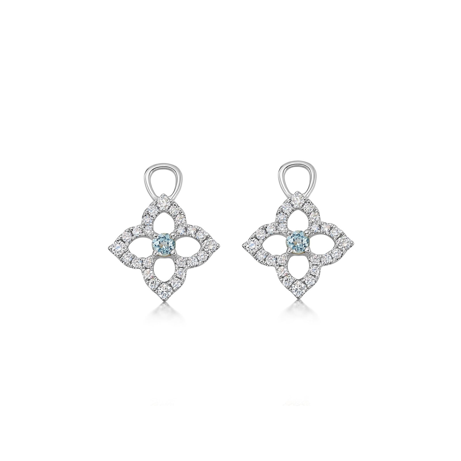 Kiki McDonough 18ct White Gold Pointed Petal & Blue Topaz Detachable Drops Kiki McDonough 18ct White Gold Pointed Petal & Blue Topaz Detachable Drops
